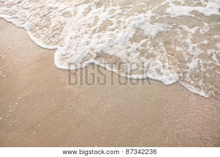 Sea wave on the sandy beach. Nature