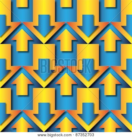 Blue And Orange  Arrows Pattern