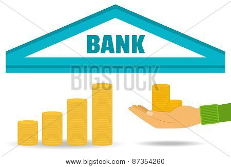 Business Concept. Bank Deposit, The Accumulation Of Money. Vector. Flat Style.