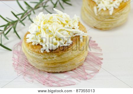 Homemade Bagel With Cheese And Rosemary
