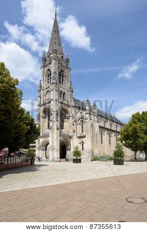 ANGOULEME, FRANCE - JUNE 26, 2013: St. Martial church in a summer day. Built in 1853, the church is listed as historical monument of France since 2001