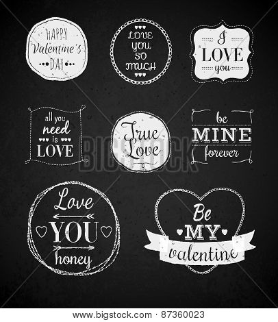 Set Of Happy Valentine's Day.