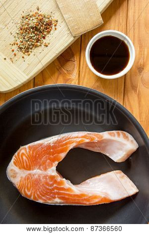 Trout In The Pan With The Sauce And Spices