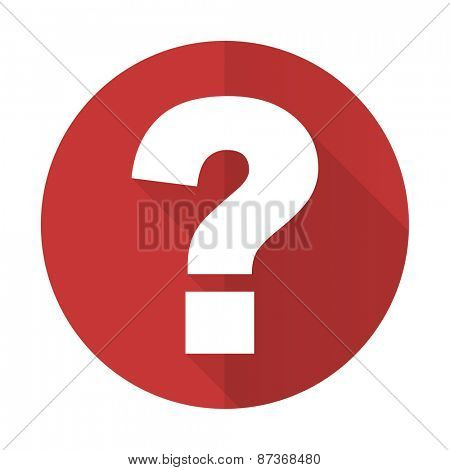 question mark red flat icon ask sign