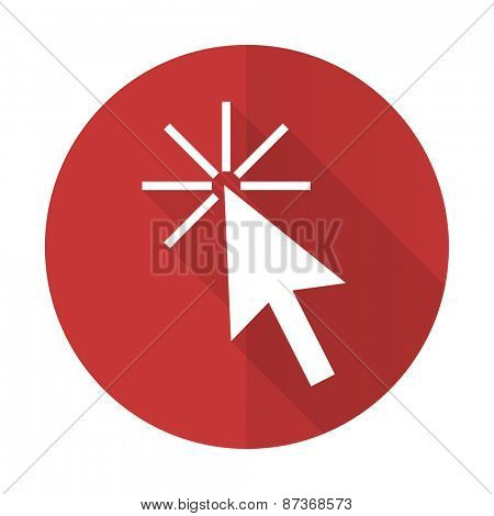click here red flat icon  