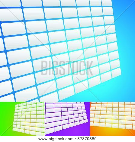 Set Of Video Walls, Backgrounds With Grid Of Rectangles