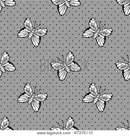 Gentle dotted lace with butterflies