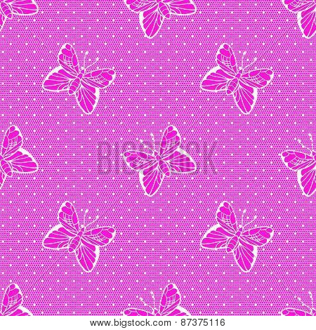 Gentle dotted lace with butterflies