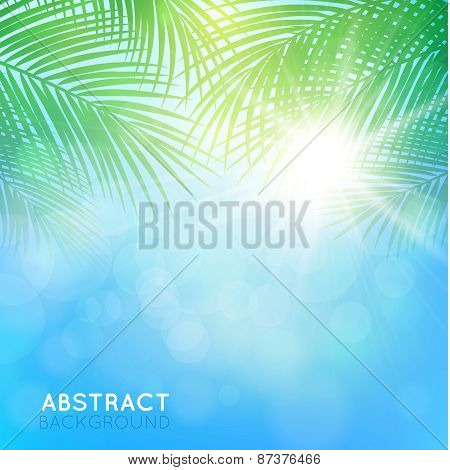 abstract background with palm branches