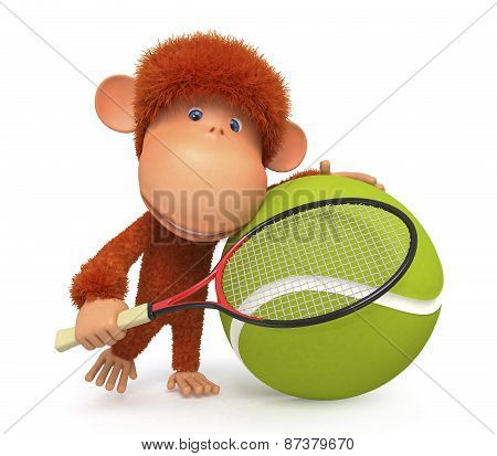 The Little Monkey Plays Tennis