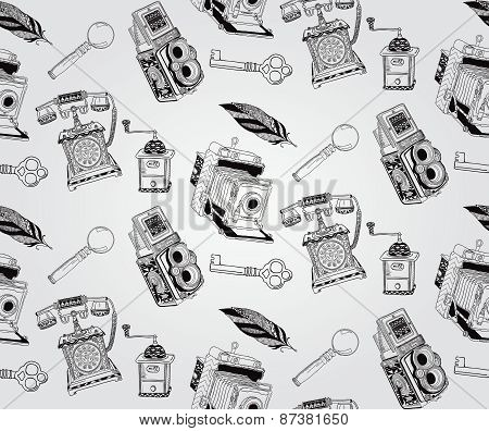 Vintage Hand Drawn Seamless Pattern