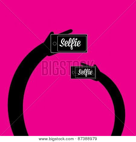 Taking Selfie Photo on Smart Phone concept icon