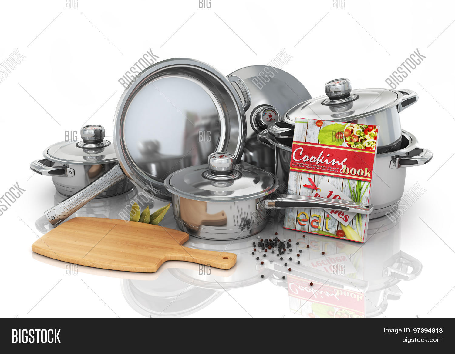 Set Cooking Pots Image & Photo (Free Trial) Bigstock