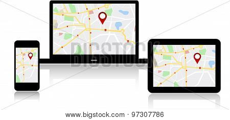 Navigation Map On On Multiple Devices