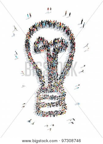 people in the shape of lamp.