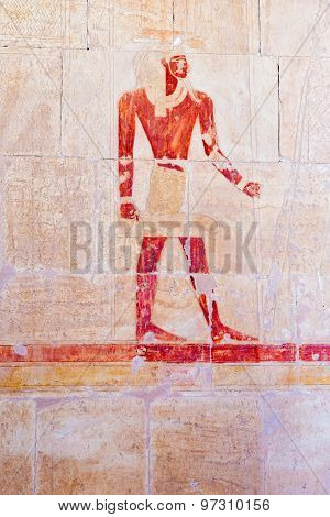 Wall Paintings In Temple Of Hatshepsut In Egypt