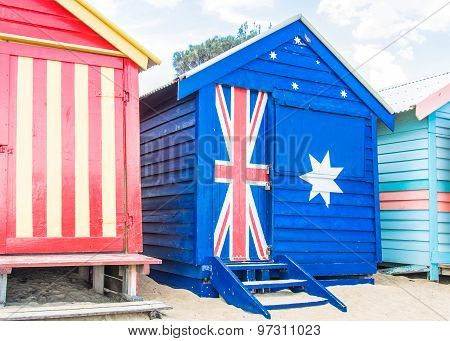 Bathing Houses At Brighton Beach, Australia