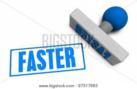 Faster Stamp or Chop on Paper Concept in 3d