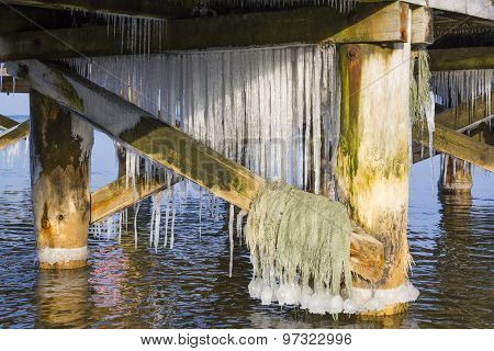 Winter composition with icicles
