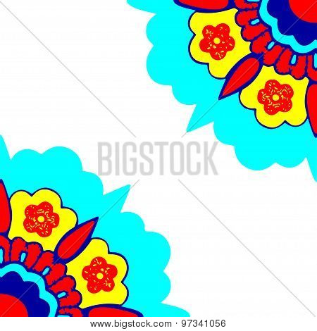 Colorful round flower abstract isolated background vector