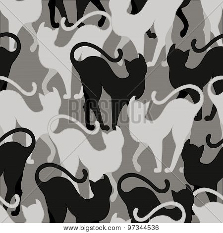 seamless background with cats