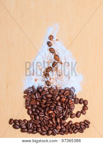 Coffee Cup Made From Roasted Beans