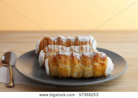 Sweet Tubes Filled Egg White, Czech Confection Called Kremrole.