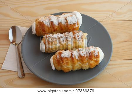 Sweet Tubes Filled Egg White, Czech Confection Called Kremrole.