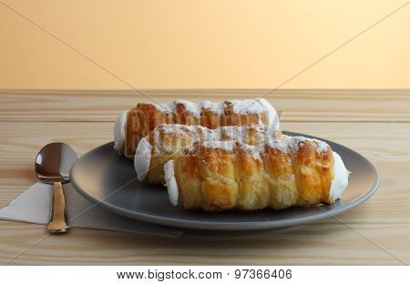Sweet Tubes Filled Egg White, Czech Confection Called Kremrole.