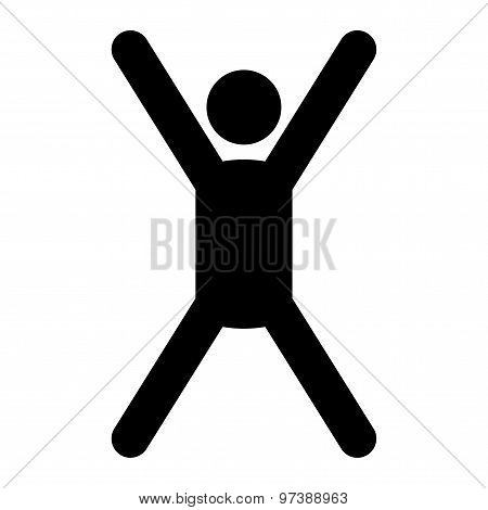 Happy Jumping Man Icon