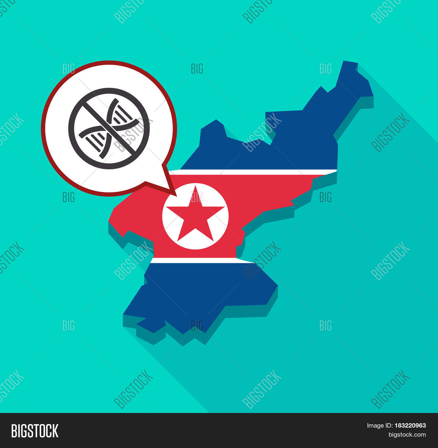 north korea map dna vector photo