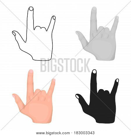 ILY sign icon in cartoon style isolated on white background. Hand gestures symbol vector illustration.