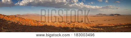 Panorama from the top of the Elim dune Sossusvlei Namibia Africa