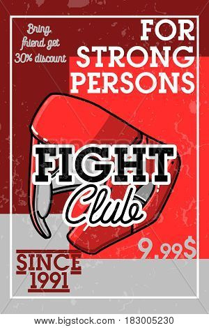 Color vintage fight club banner. Vector illustration, EPS 10