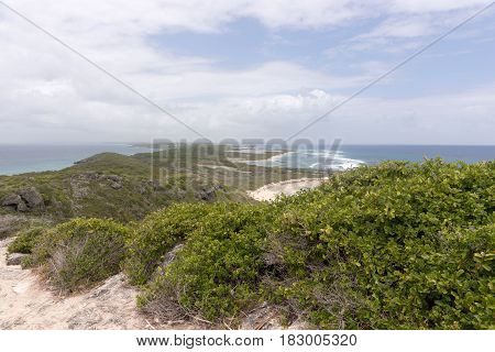 View from Pointe des Chateaux, the most Eastern point of French island of Guadeloupe In the Caribbean