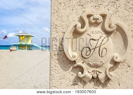 Hollywood beach broadwalk. Florida United States of America