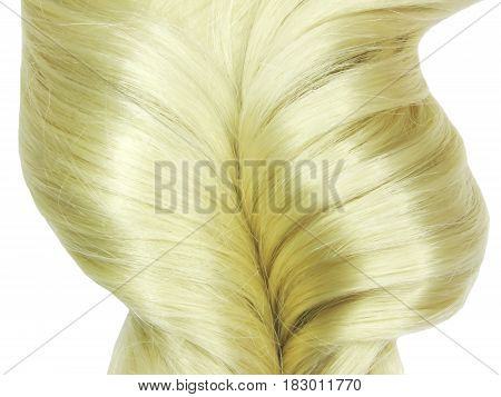 blond hair coiffure isolated on white background