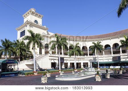 Hallandale Beach Fl USA - March 11 2017: Gulfstream Park and Casino in Hallandale Beach Florida United States