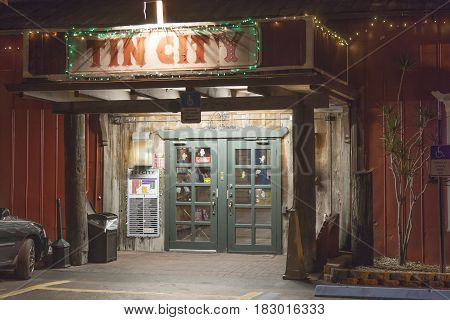 Naples Fl USA - March 21 2017: Tin City - the old town of Naples with many shops and restaurants. Florida United States