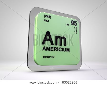americium - Am - chemical element periodic table 3d illustration