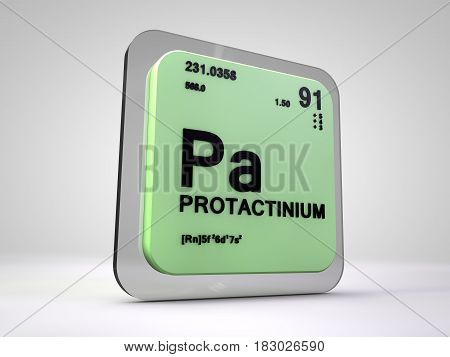 protactinium - Pa - chemical element periodic table 3d render