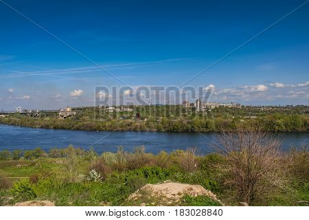 Views Of The City Zaporizhzhia From The Island Of Khortytsya. April 2008