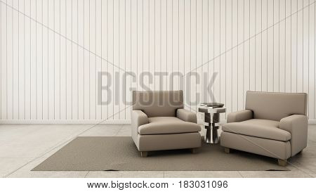Simple of livingroom set modern - 3D render