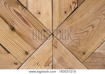 Wooden wall background texture. Rhombus and triangular wood background.