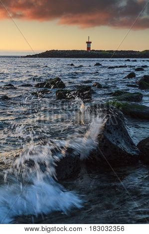 Light house Puerto Baquerizo Moreno Mann beach
