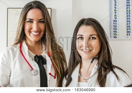 young doctors with white coat and stethoscope