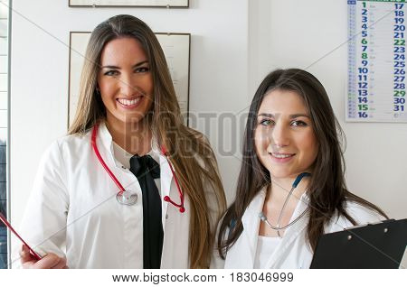 young doctors with white coat and stethoscope