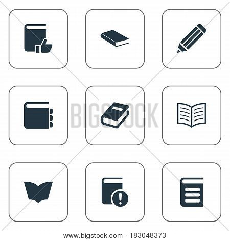 Vector Illustration Set Of Simple Reading Icons. Elements Notebook, Journal, Book Page And Other Synonyms Reading, Important And Page.