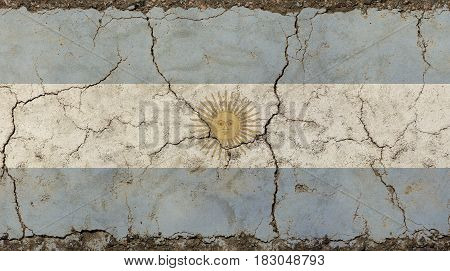 Old Grunge Faded Vintage Argentine Republic Flag