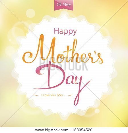 Happy Mother's Day lattering. Black Calligraphy Inscription.